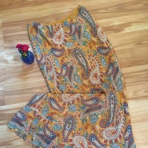 Sundance Desert Paisley 100% Silk Maxi Skirt